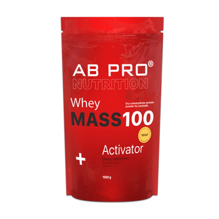 Гейнер AB PRO Whey Mass 100 Activator Полуниця, в порошку, 1 кг